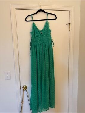 ASOS Green Spaghetti Strap Midi Dress